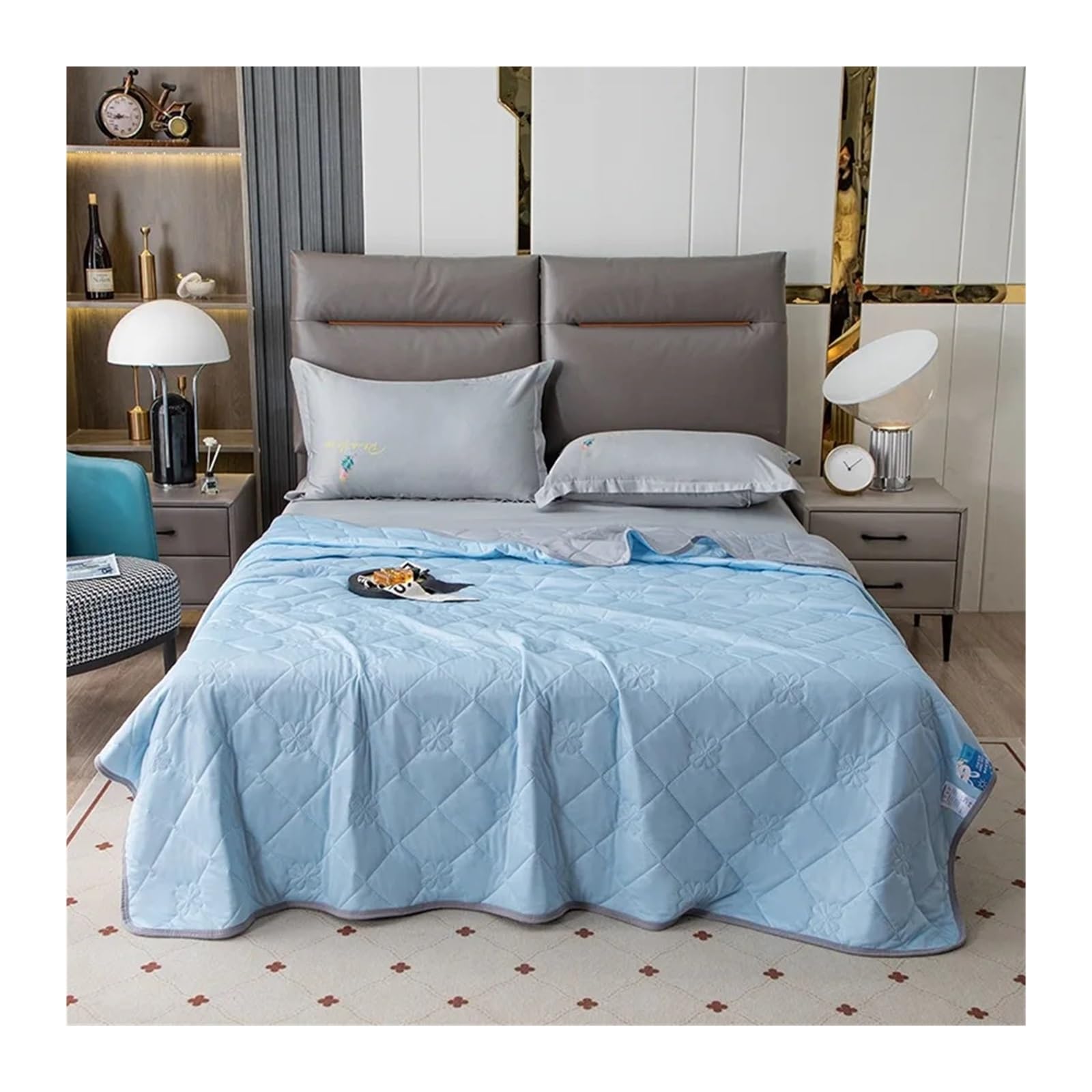EBzvblxm Cooling Blanket for Summer, Cooling Blanket Multicolor Multi Sizes Lightweight Breathable Machine Washable Embossing(Light Blue,200x230cm)