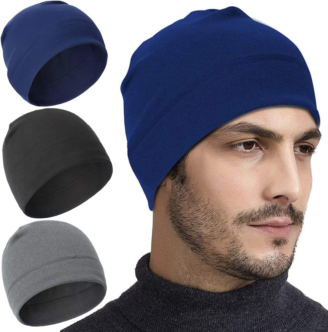 3 Pieces Skull Cap Skiing Cycling Helmet Liner Winter Warm Running Beanie Ski Caps Soft