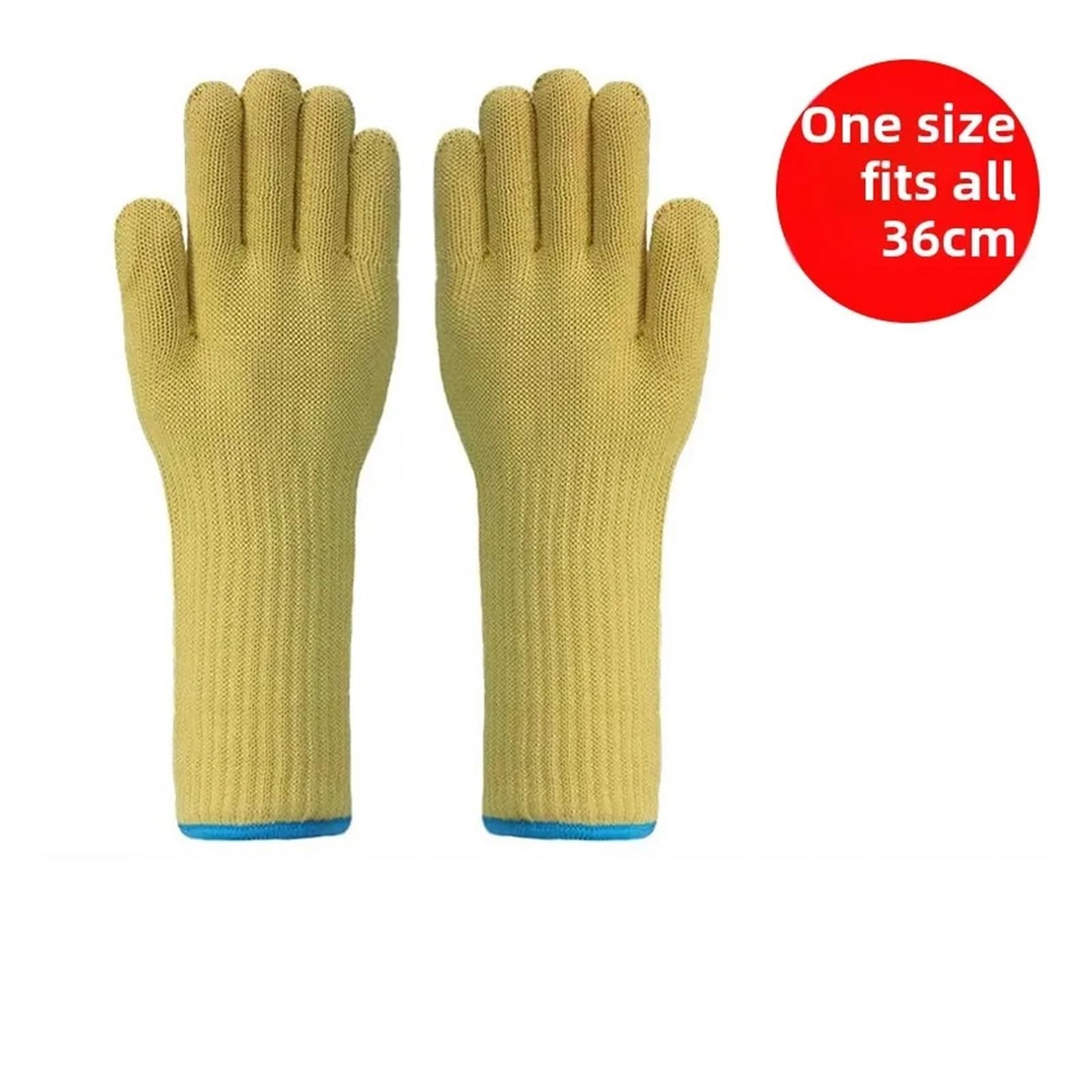 Genérico Guantes de Fibra de aramida, Resistentes a 350°C-500°C, 24 cm | Guantes tejidos de doble capa con interior de algodón para soldadura, horno, microondas y taller(36cmresistance 350)