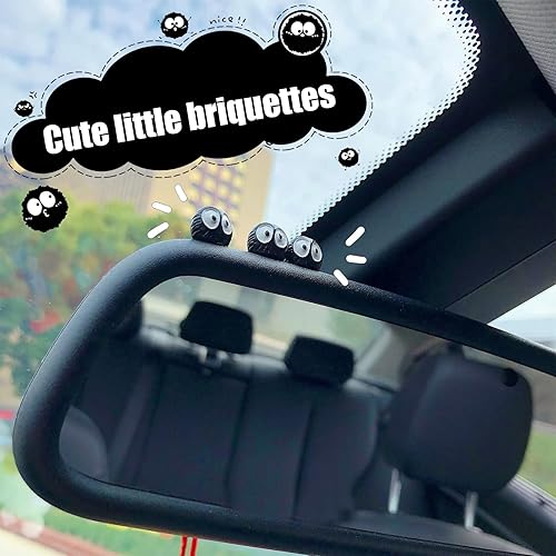 Miniatura 5 de Yumfugu 20 adornos para panel de instrumentos para consola central de automóvil, 0.43 x 0.31 x 0.31 pulgadas, adornos de resina para espejo