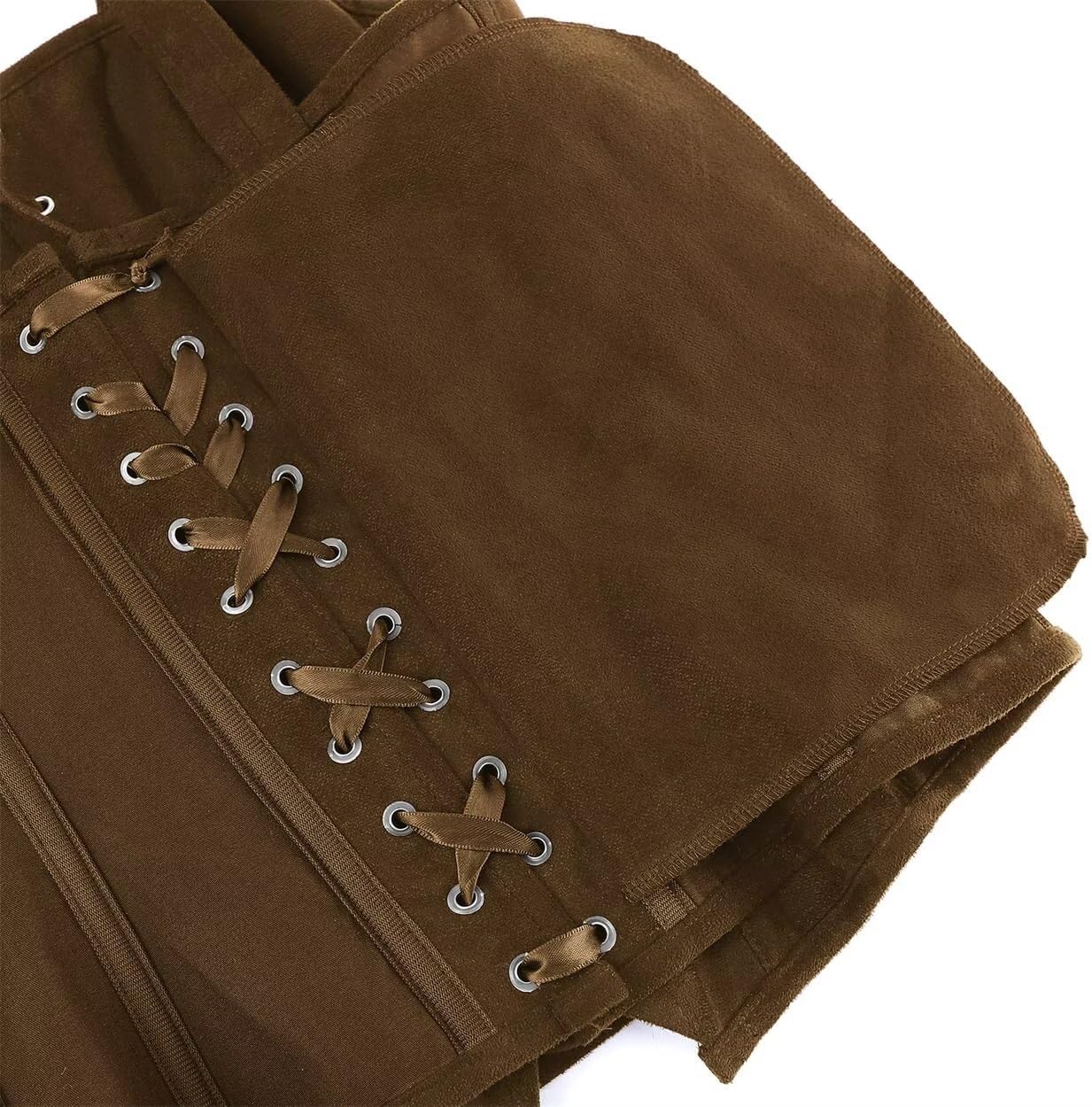 Corset Top for Women Faux Suede Renaissance Lace-Up Front Halloween Cosplay Medieval Costume