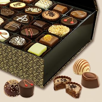 Amelie Chocolat Luxury 75 Chocolate Collection | Luxury Handmade Chocolates | Adult Chocolate Gifts | 75 Assorted Chocolates | Belgian Gifts | Assorted Fillings