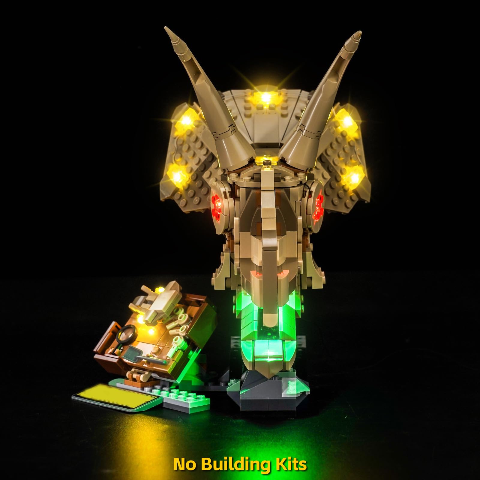 Led Light Set Compatible with Lego Dinosaur Fossils: Triceratops Skull (No Model) - Image 2