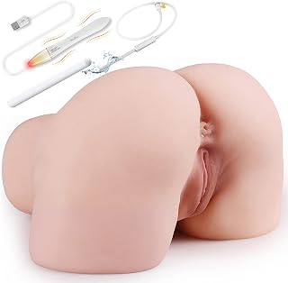 Sex Doll,19.84LB Life-Sized Sex Doll Ass Male Masturbator & Drying Stick& Heating Rod&Sex Doll Douche Washer Hose,Torso Hip Realistic Pocket Pussy Ass for Men Couples Vaginal Anal Doggy-Fair Skin