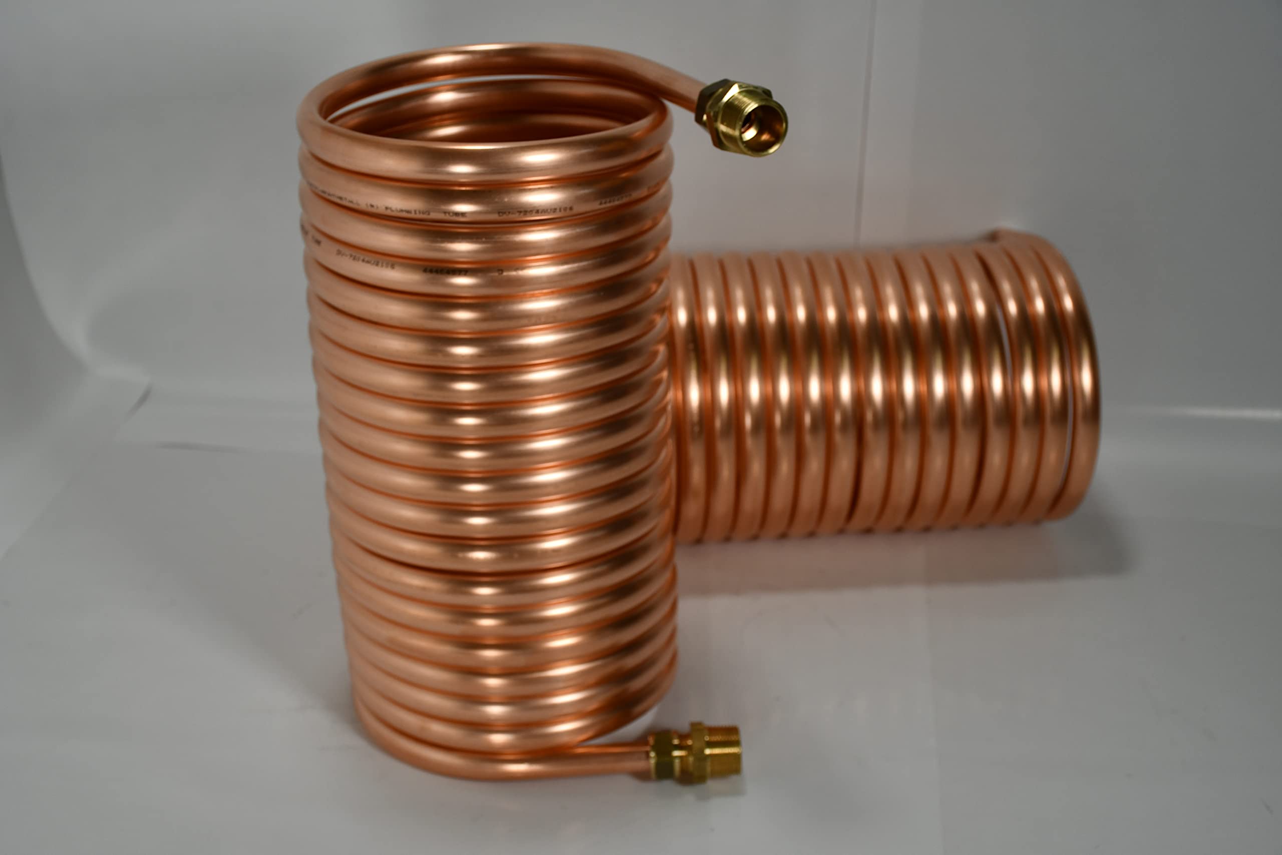 Spirale aus 10m Kupferrohr 15x1mm für OFENROHR 150mm mit InnenDurchmesser von ca.154mm & Anschl. 1/2" Zoll