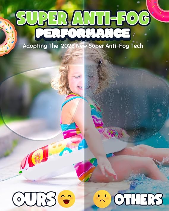 Kids Swimming Goggles 2 Pack, Anti Fog&UV Swim Goggles for Boys Girls, No Leak Pool Beach Essentials for kid 3-14