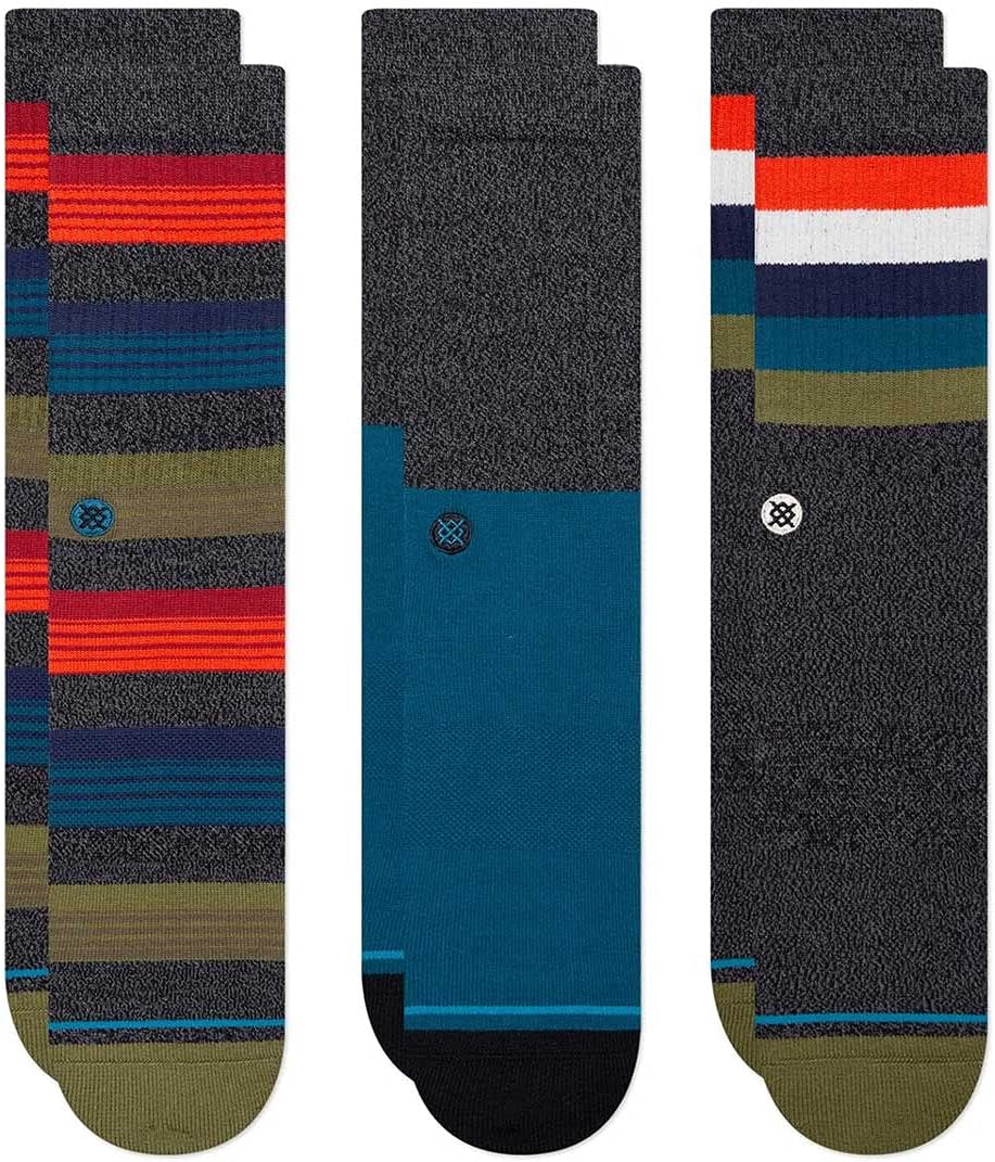 Stance Men's Myrtle Crew Socks [3 Pack] (Large, Black)