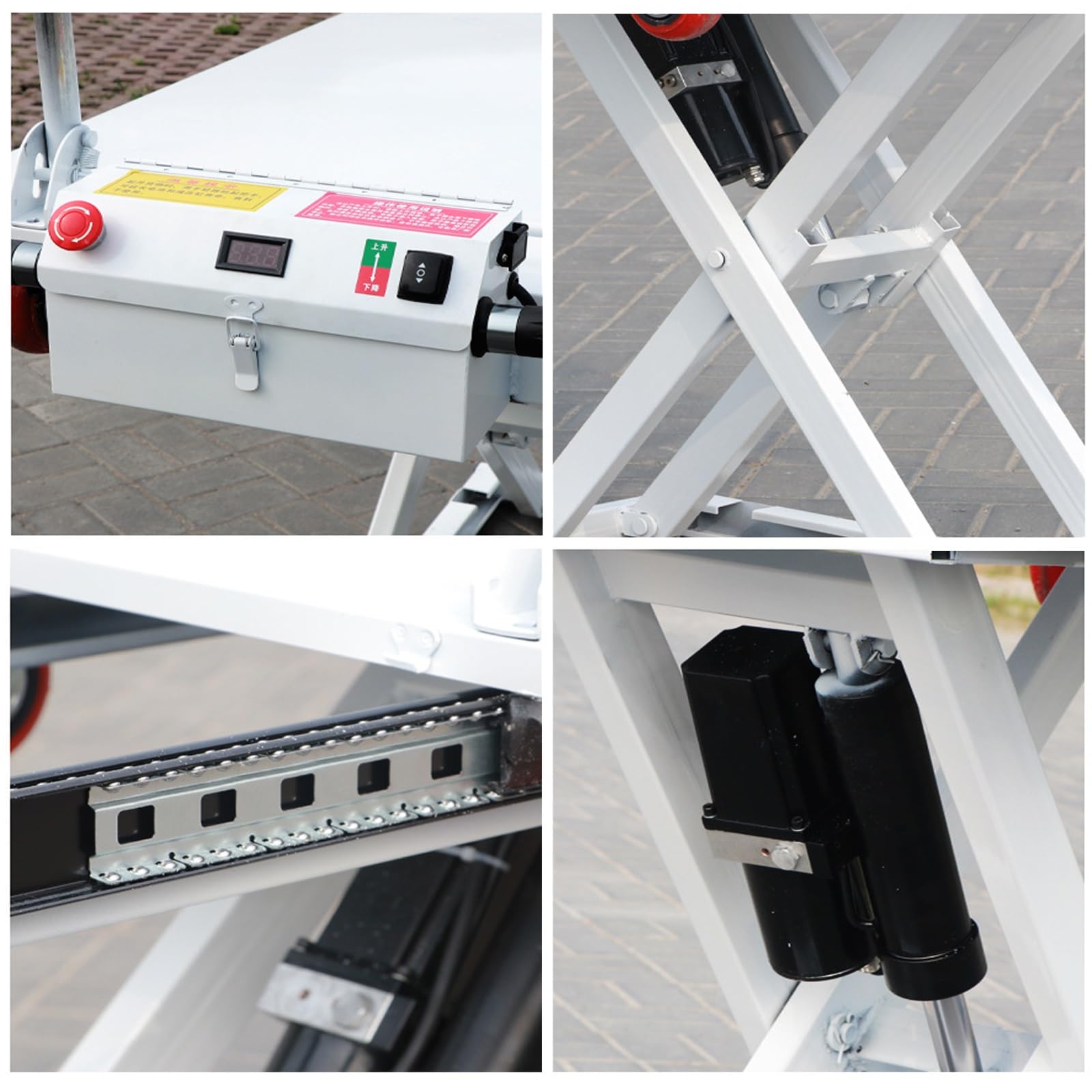Mesa elevadora hidráulica eléctrica con ruedas para manipulación de materiales y uso en talleres