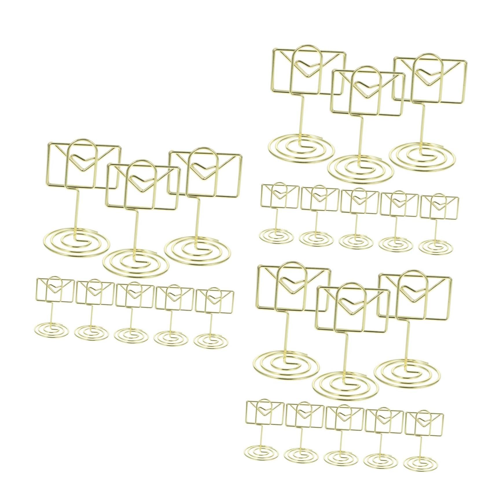 Cabilock 3 Series Soporte De Tarjetas De Mesa De Forma Titulares De De Mesa para Bodas Clips para Fotos Y Notas Material De Alambre Resistente Y Estable 20 Piezas*3