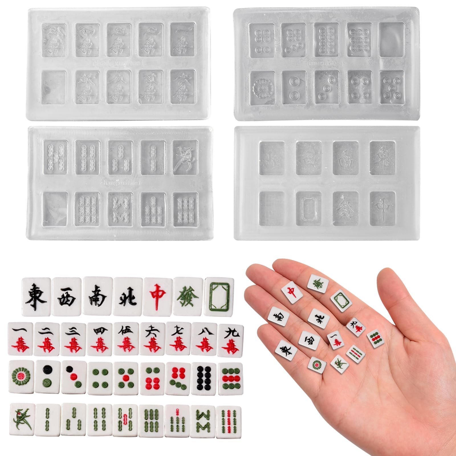Mini Mahjong Silicone Molds for DIY Fairy Garden Miniature Landscape Decor