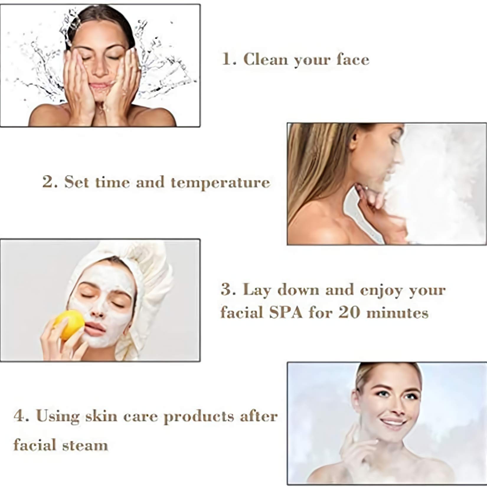 Maska parowa do twarzy z regulacją temperatury - Nano Ionic Steam Mask Sauna SPA Face Nawilżacz Atomizer do oczyszczania porów/nawilżania i odmładzania skóry twarzy