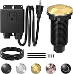 Joinfworld Garbage Disposal Air Switch Kit Waterproof Garbage Disposal Button Kit with Long Garbage Disposal Switch Matte Black
