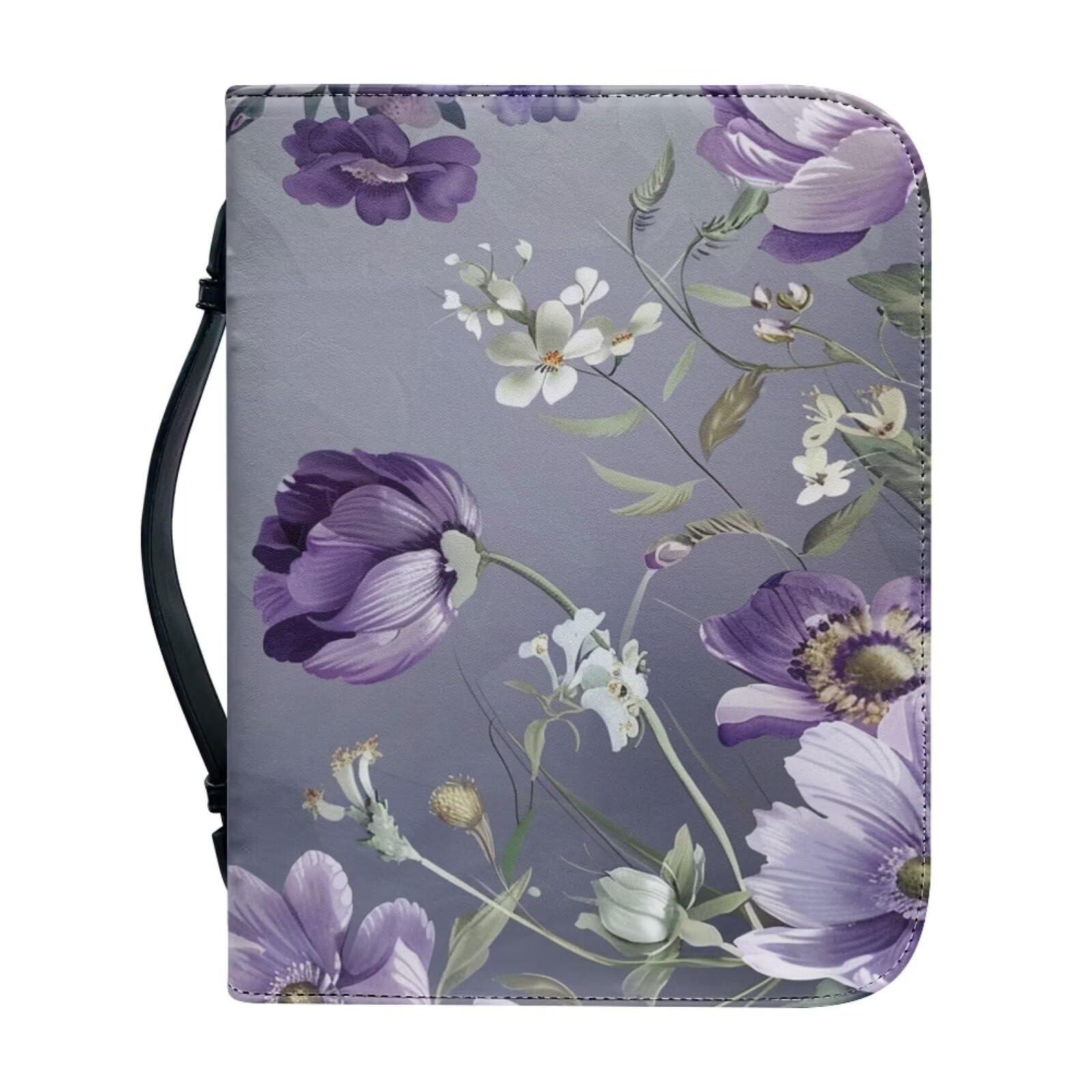 Ceudet Bible Case, Bible Covers for Women, Bible Cover, Bible Bag, Bible Covers for Girls, Bible Carrying Case for Women, Bible Holder Case for Women, Kids Bible Cover, Bible Carrier,Purple Floral,2XL — image 1