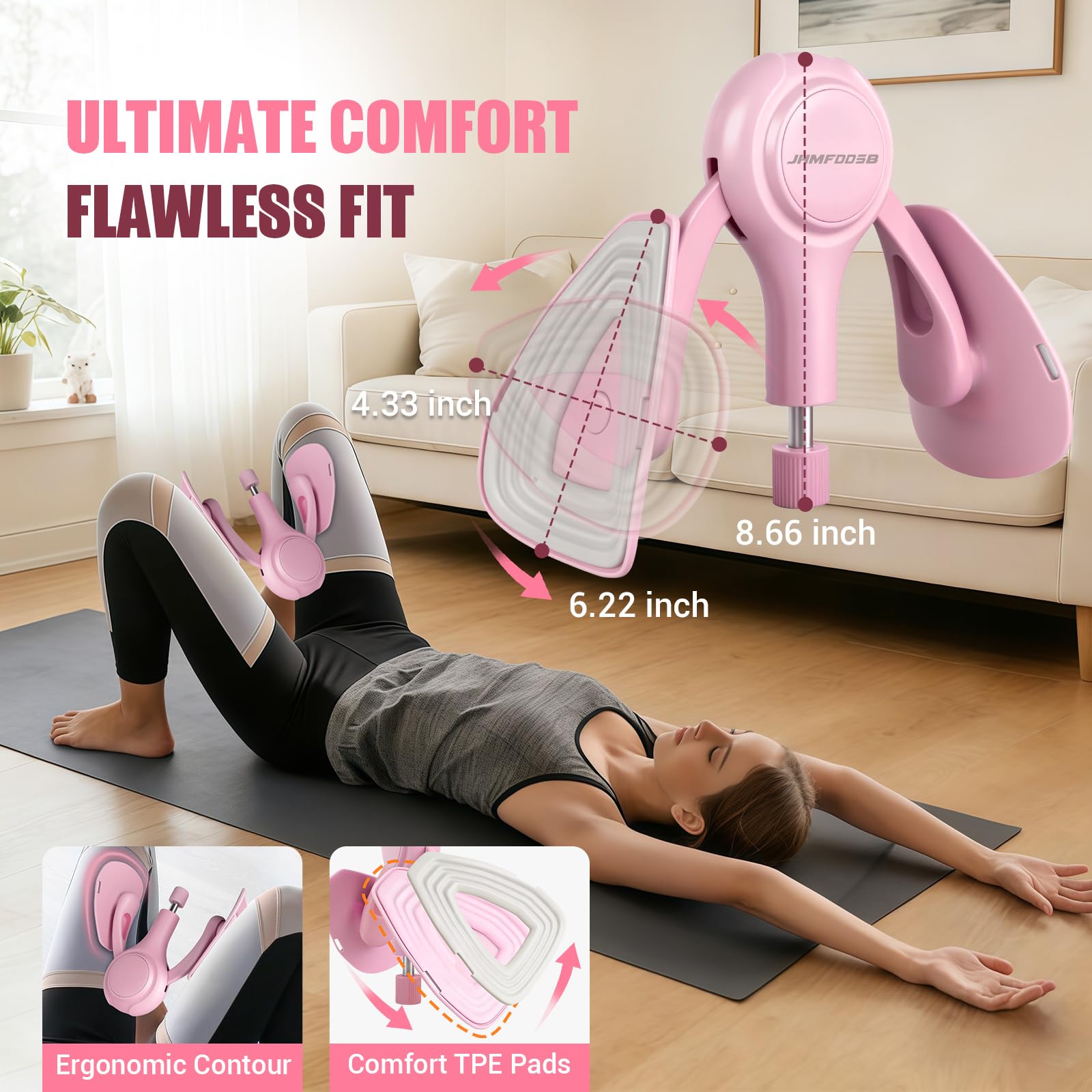 Allenatore per coscia da donna, dispositivo per esercizi per pavimento pelvico a 360° con fascia di resistenza, resistenza regolabile da 6,8 a 34 kg, attrezzatura per allenamento della coscia per