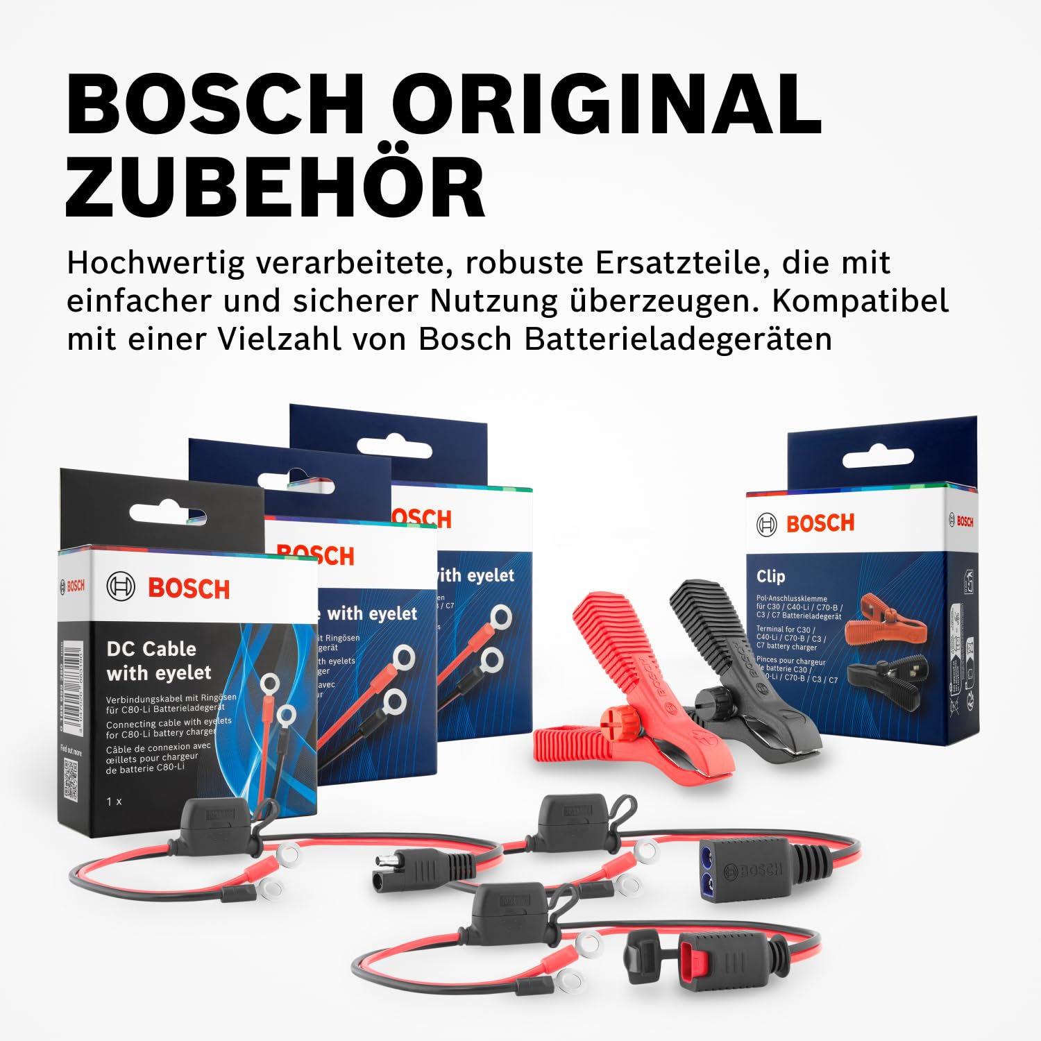 Bosch C80-Li Batterieladegerät, 15 Ampere, mit Erhaltungsladungs-Funktion - Autobatterie-Ladegerät für 6 V / 12 V Blei-Säure-, AGM-, EFB-, Gel-, SLI- Batterien sowie 12 V Lithium- (LiFePO4) Batterien