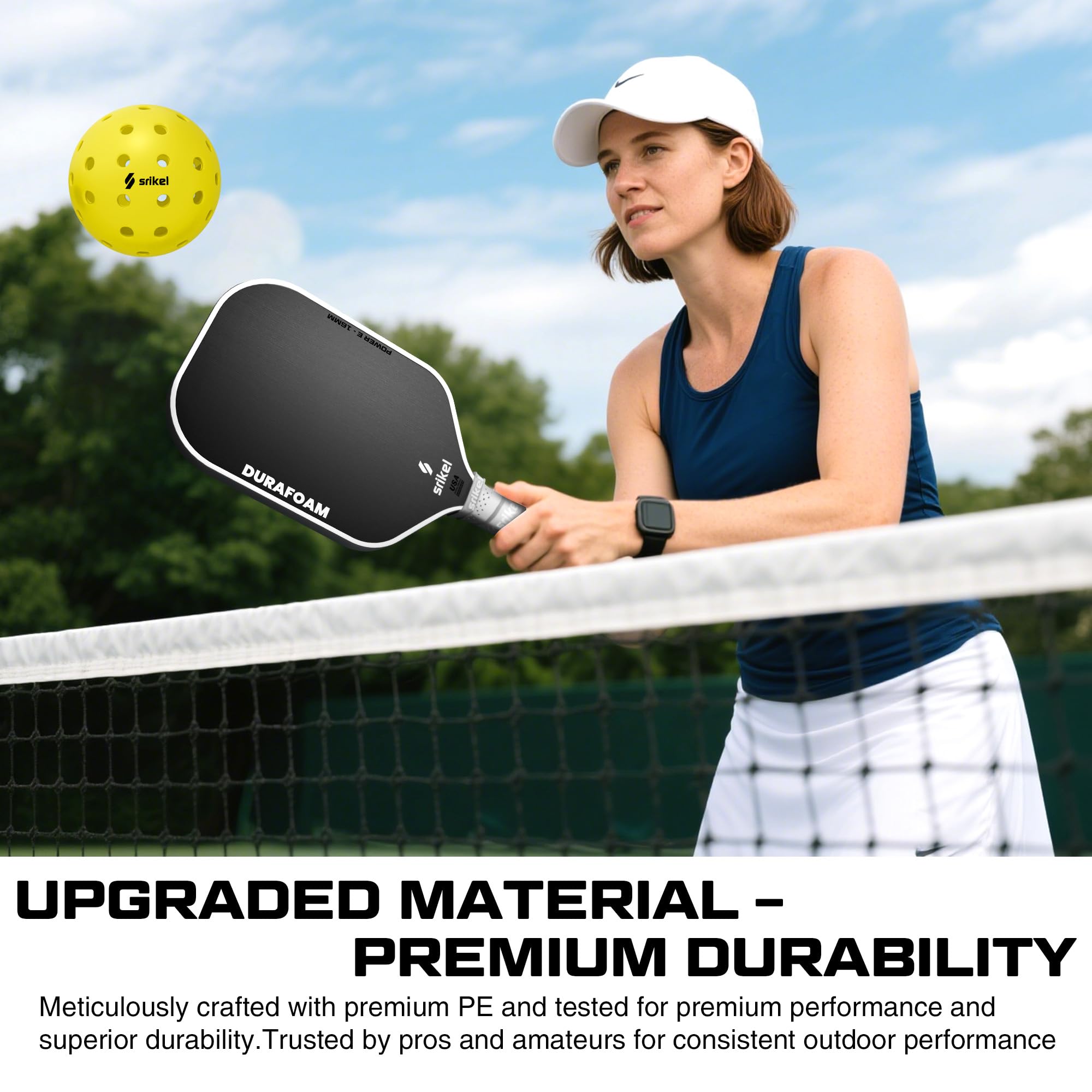 Palline da pickleball da esterno, approvate USAPA, design senza cuciture roto-modellato per una maggiore durata, confezione da 4/12, palline da sottaceto a 40 fori resistenti alle crepe, per
