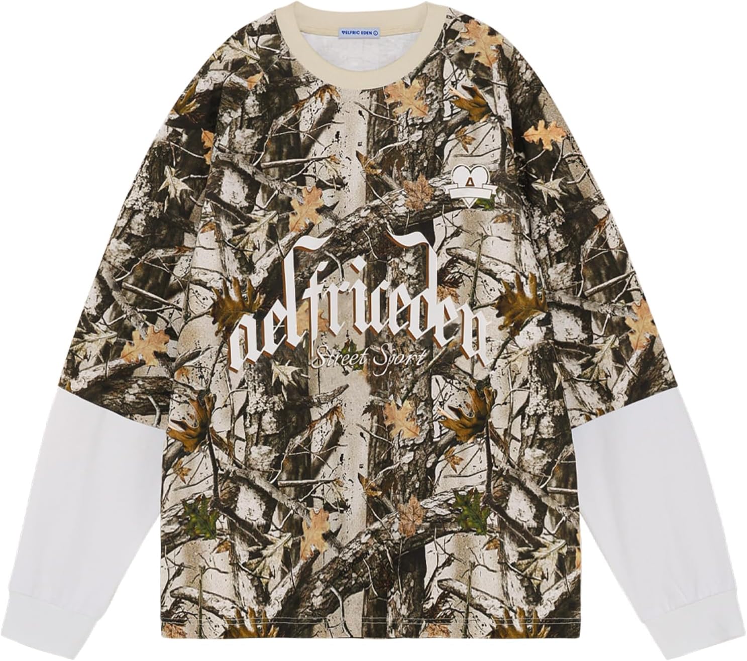 Aelfric Eden Crewneck Sweatshirt Oversized Camo Sweatshirts Men Casual Patchwork Pullover Streetwear Graphic Tops