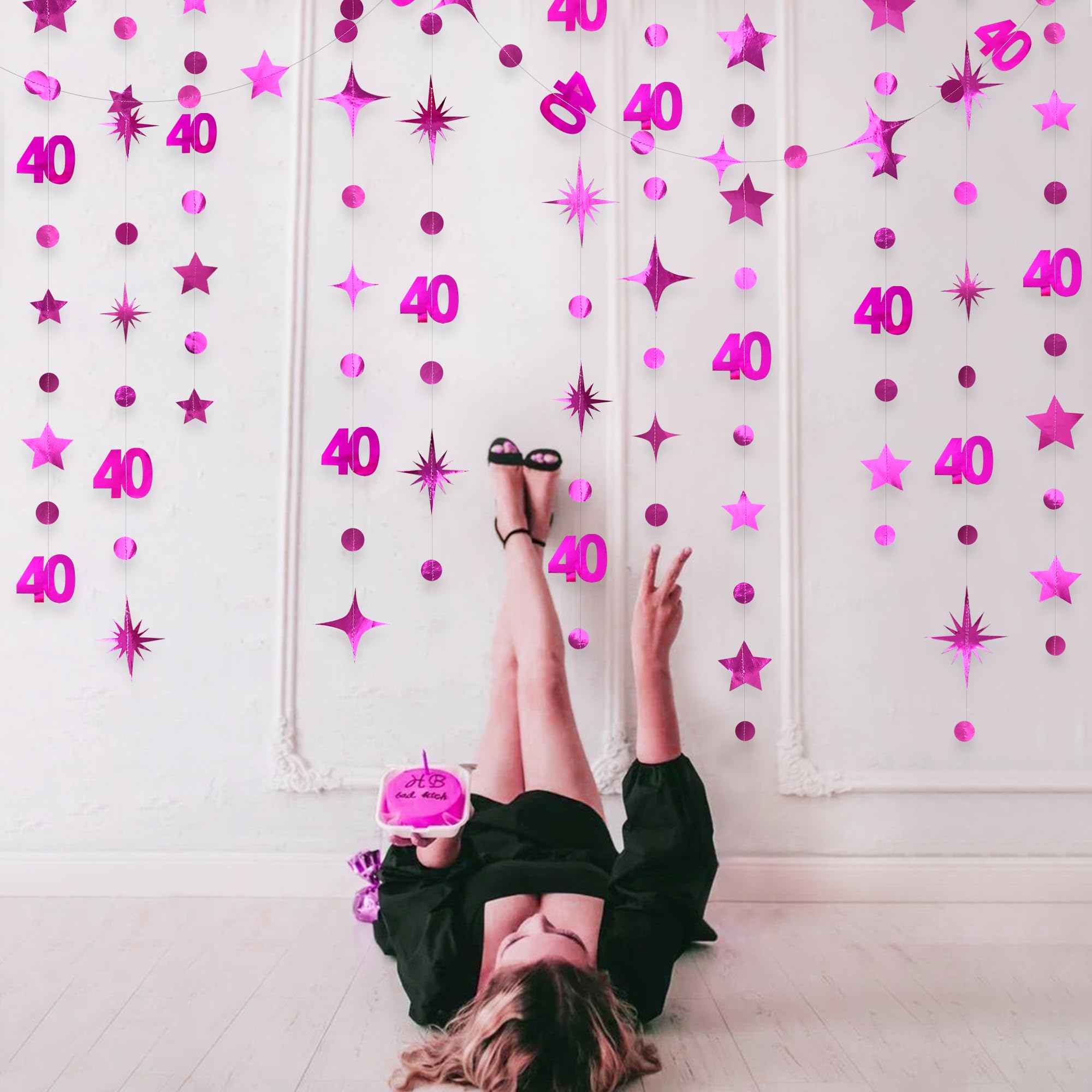 Décoration Anniversaire 40 Ans Set Décoration 40 Ans Anniversaire - Couronne Tiare Et Écharpe Or Rose | Pour Fête Femme écharpe Anniversaire 18 Ans