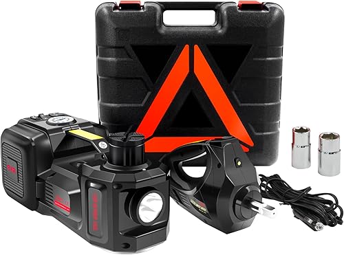 E-HEELP - Jack eléctrico de 5 toneladas, 12 V, kit hidráulico para coche, con llave de impacto eléctrica para SUV MPV Sedan Camión Camión Neumáticos