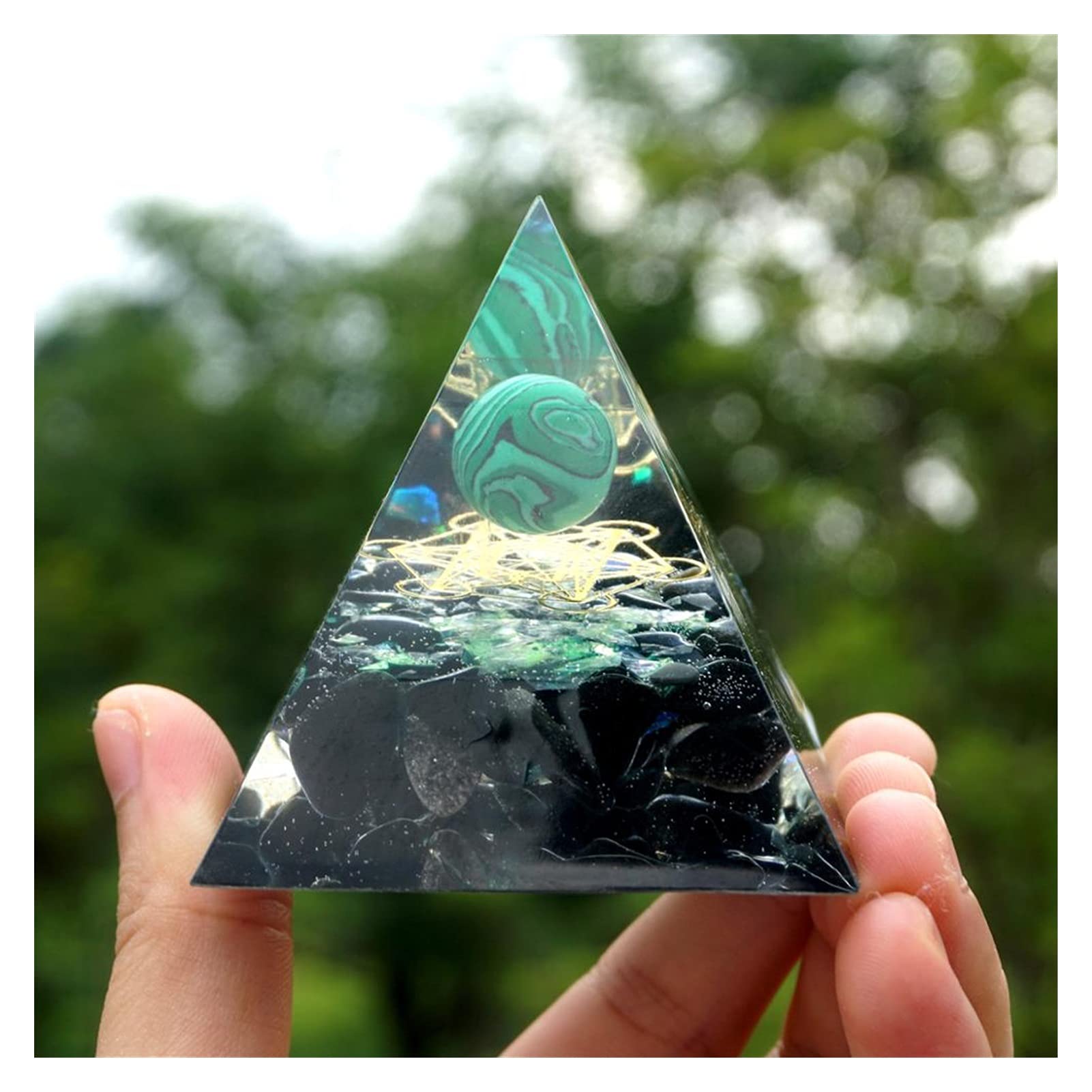 Amazon.co.jp: 黒曜石宝石レイキチャカラピラミド石英を持つ天然