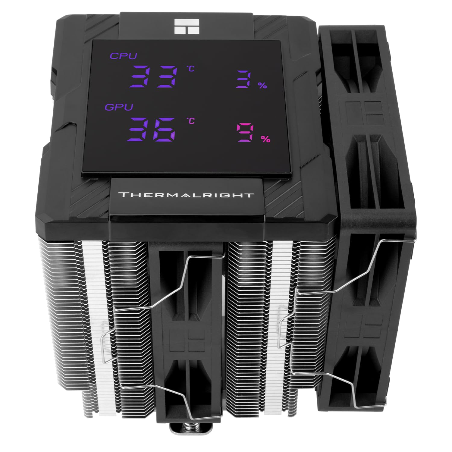 Thermalright Peerless Assassin 120 - Enfriador digital negro para CPU, torres dobles y ventiladores dobles, enfriador de aire de CPU, cubierta superior de pantalla digital, para AM4/AM5, Intel LGA1851