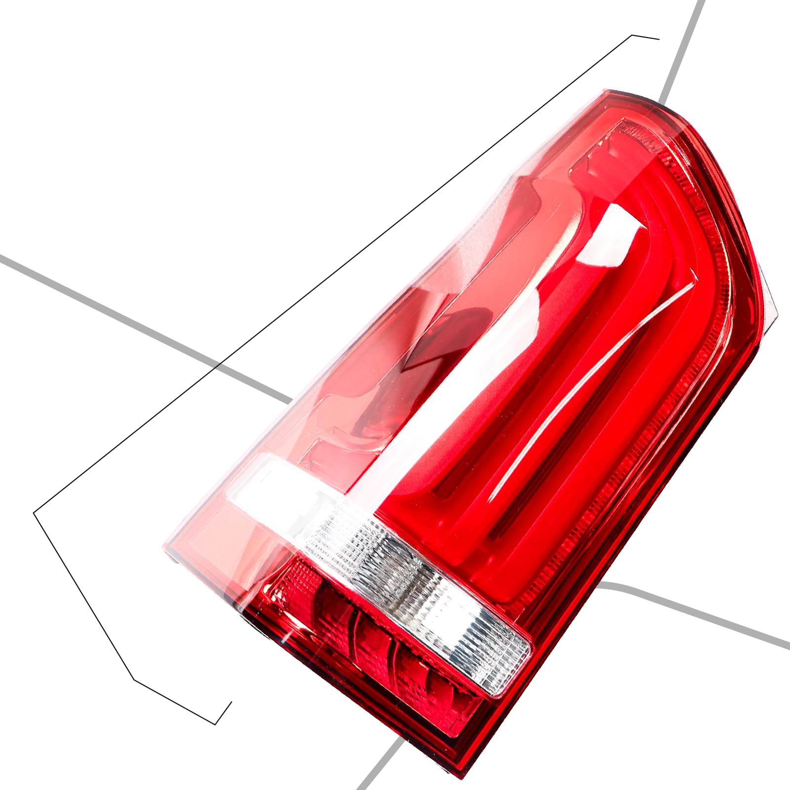 LED Rückleuchte für Be-nz Vito 2016-2021 W447 Linkes Rücklicht Rückleuchten Heckleuchte Hervorhebungswarnung Rücklicht