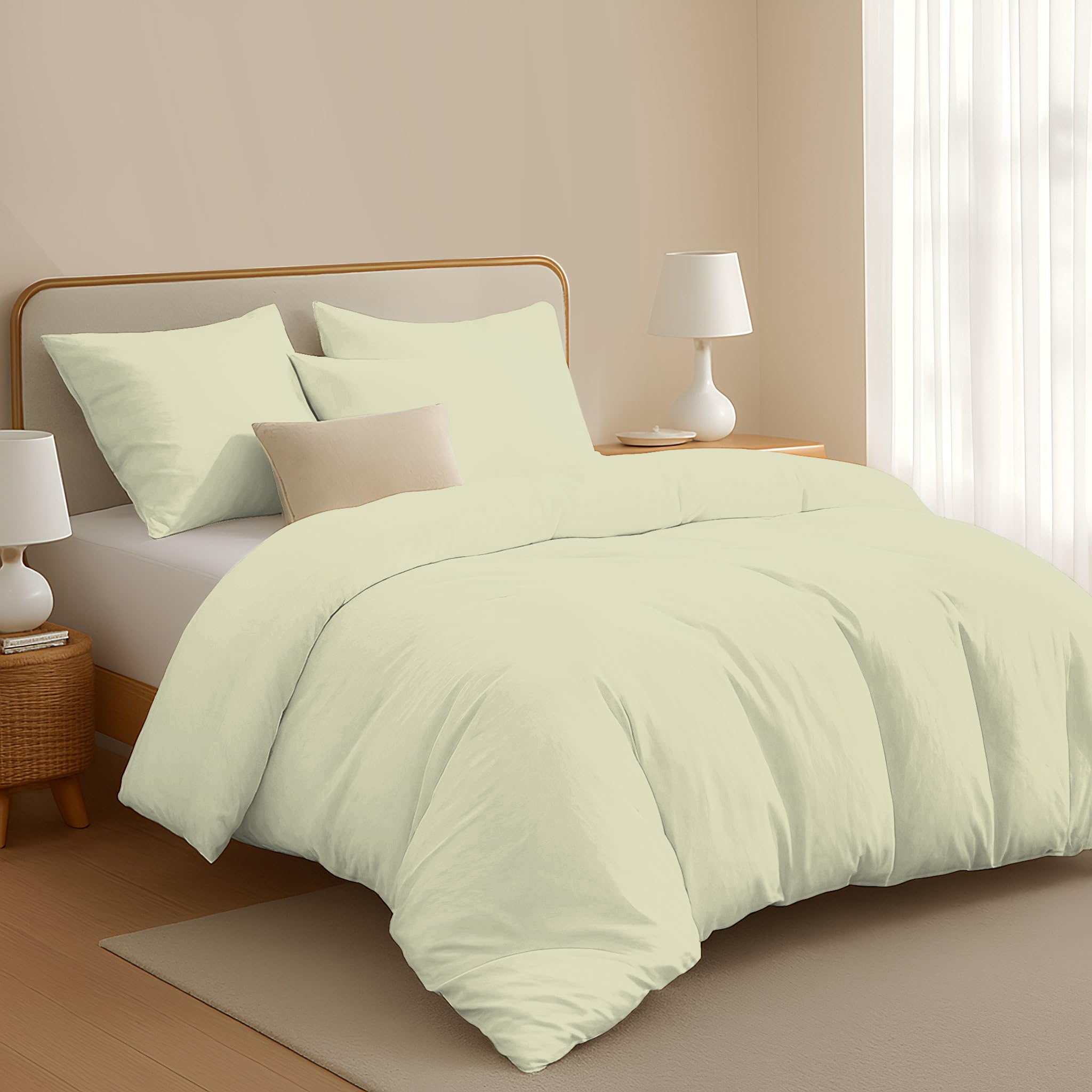 Pamposh 400 Thread Count Egyptian Cotton Single Duvet Cover Set - Premium Cotton Breathable Single Duvet Cover - Luxurious Hotel Quality Bedding Set With Zipper Closure