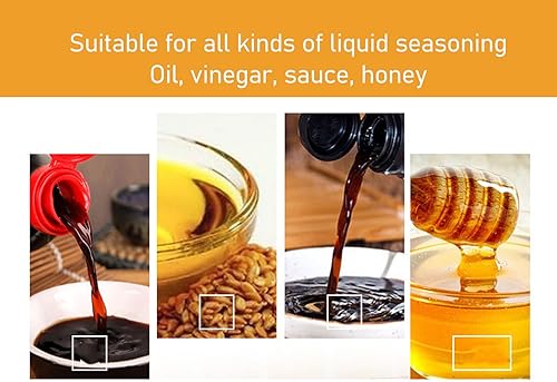 Miniatura 5 de Fdit Juego de botellas de aceite y vinagre, dispensador de aceite de acero inoxidable 304, botella de vinagre con soporte base para cocina