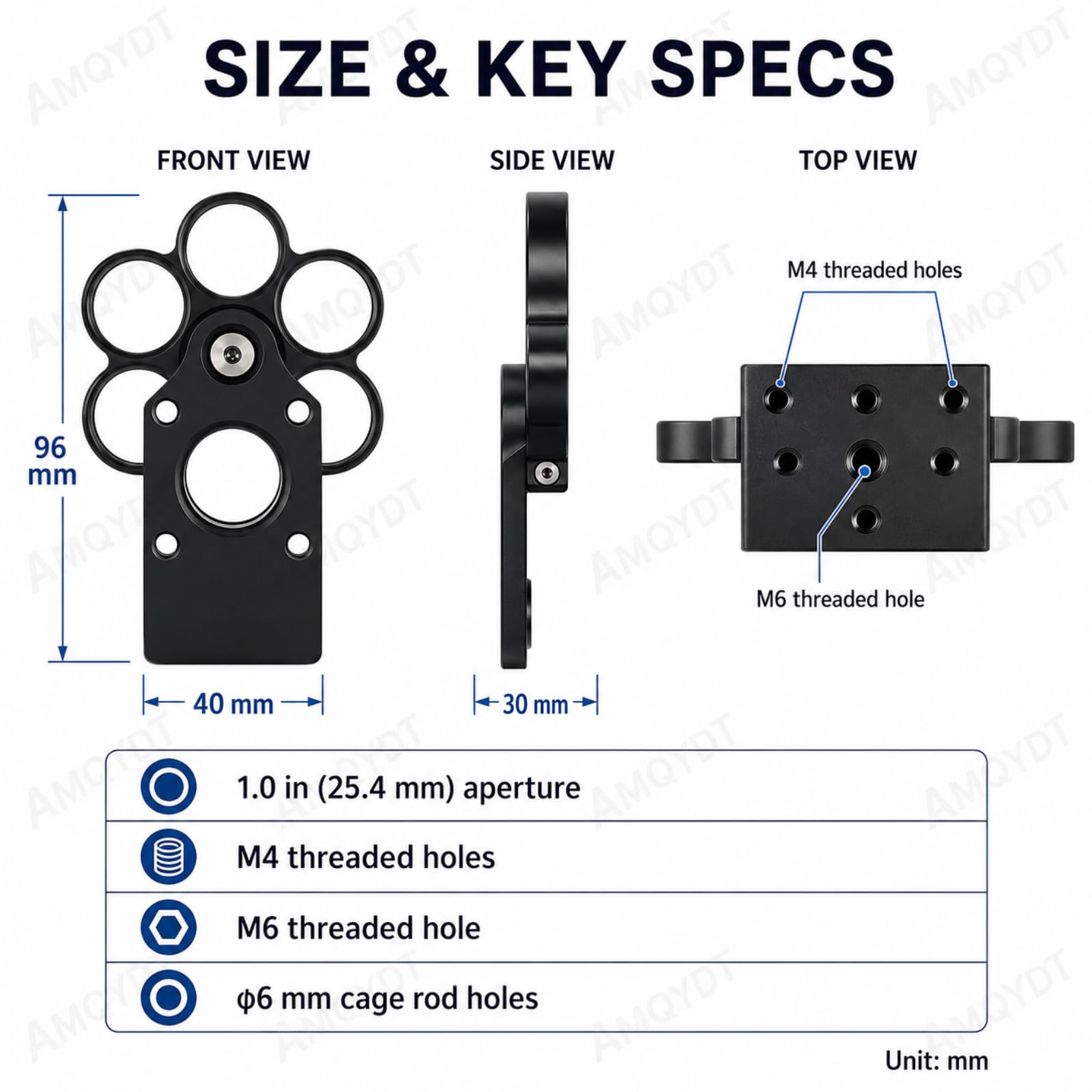 Rueda De Filtros De 6 Posiciones, Soporte para Rueda De Filtros Tipo Jaula, Montura Coaxial De 30 Mm con Opciones De Tamaño Dual De 12,7 Mm/25,4 Mm para Experimentos 25.4mm