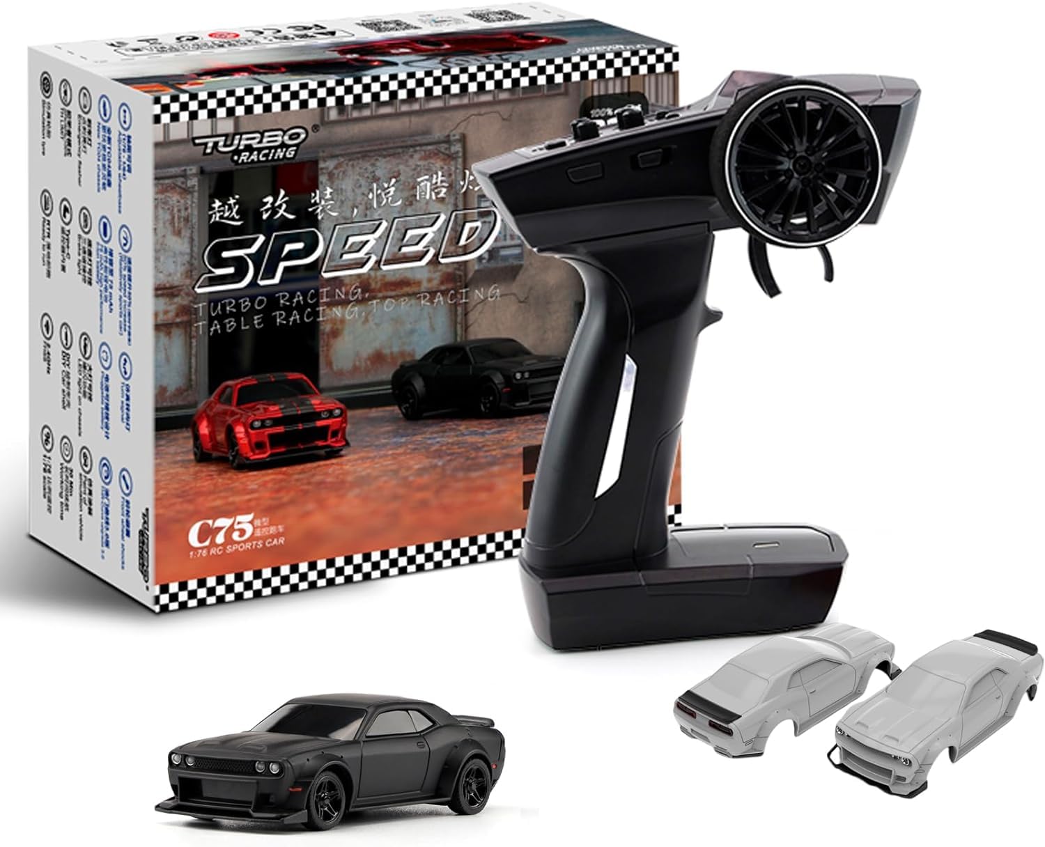 Amazon.com: Xiangtat Turbo Racing 1:76 Scale Drift RC Car with