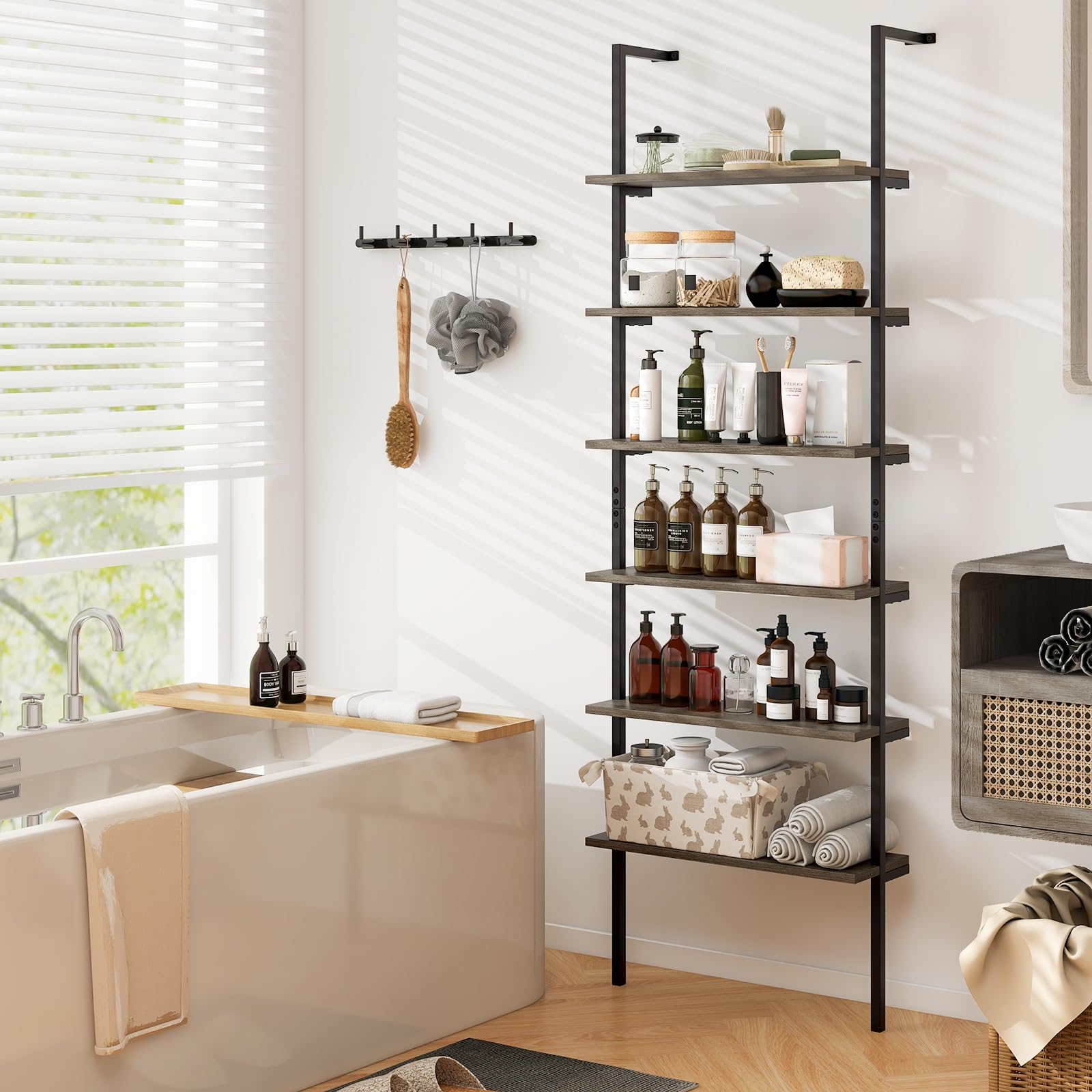 Amazon.com: Tangkula Industrial 6-Tier Bookshelf, 72