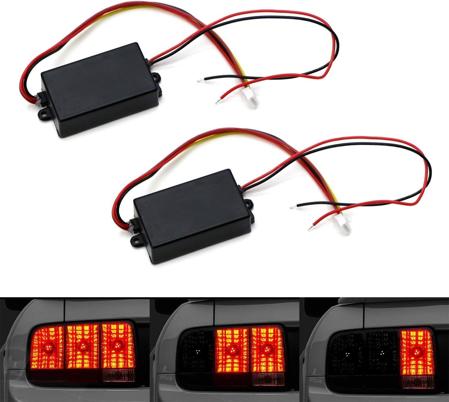 iJDMTOY Universal 3-Step Sequential Dynamic Chase Flash Module Boxes Compatible with Car Front or Rear Turn Signal Light Retrofit Use