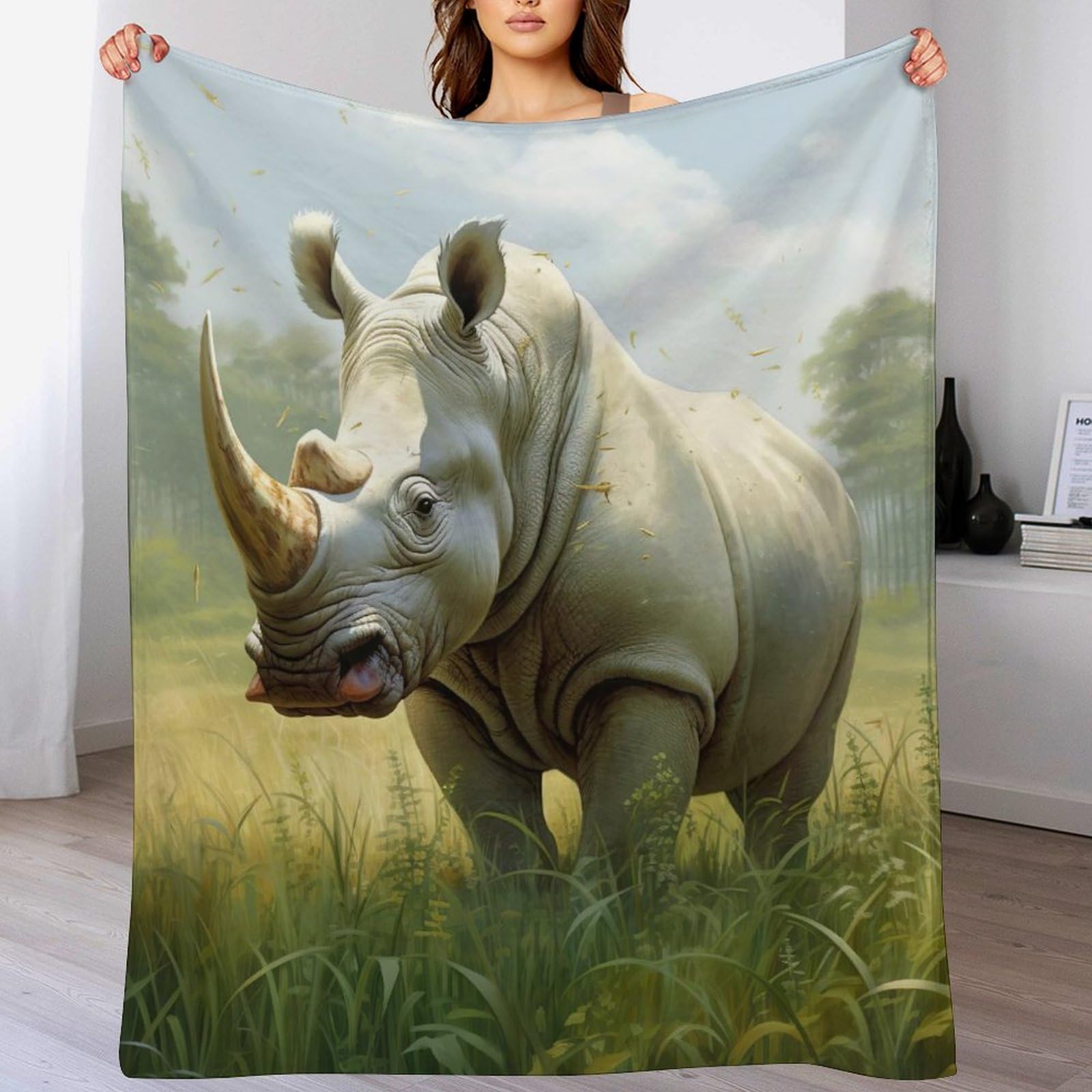 Manta de franela Rhinozeros para proteger el sofa y dar calor suave