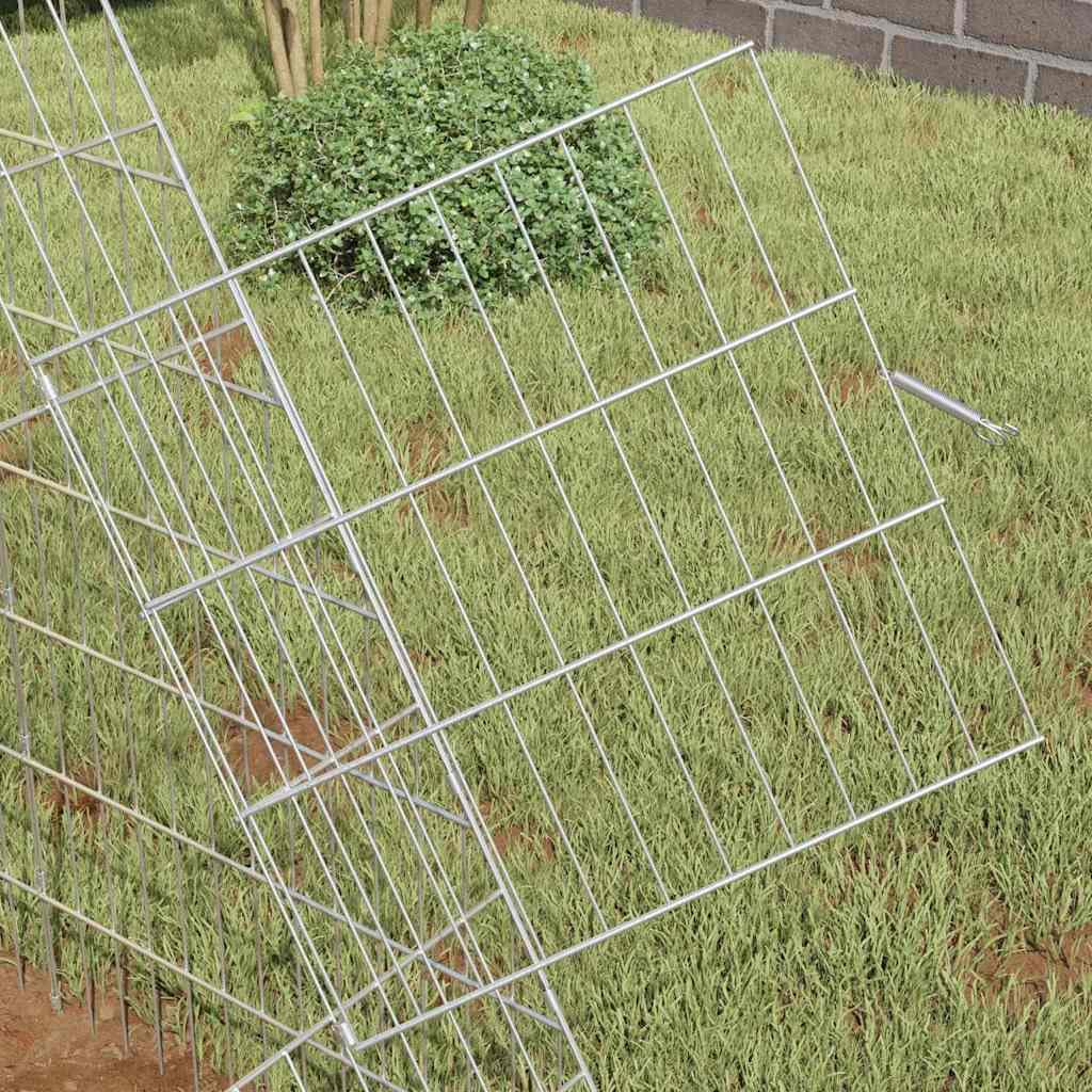 Jaula para conejos de acero galvanizado plateada, 110 x 100 x 85 cm, resistente a la intemperie, para exteriores, con rejilla estable como casa para roedores y conejera para jardín y balcón