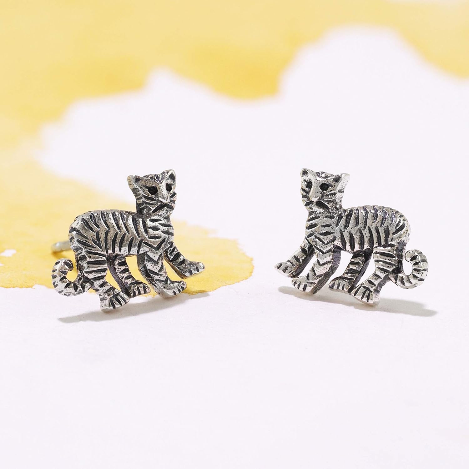 Boma Jewelry Sterling Silver Tiger Stud Earrings - Image 3