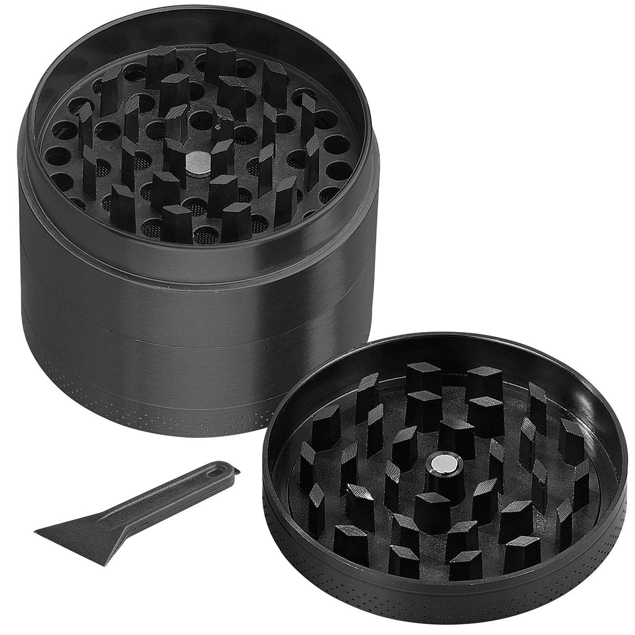 Duvence Gewürz Grinder: Manueller Zerkleinerer für Tabak, Gewürze und Kräuter, Ø 50 mm, fein (Tabak Grinder, Kräuter, Kaffee)