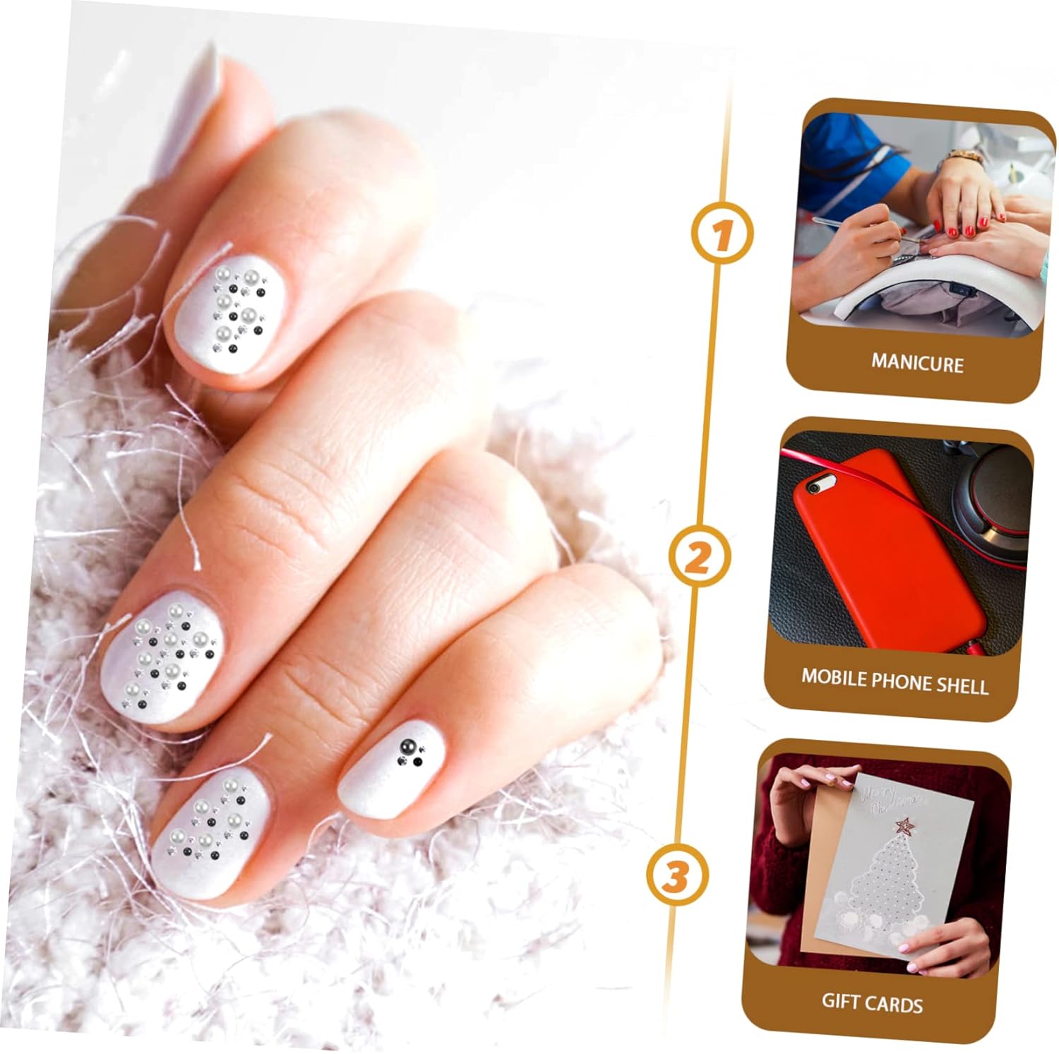 15packs Nail Charms Nail Art Decals for Manicure Supplies for Home Use