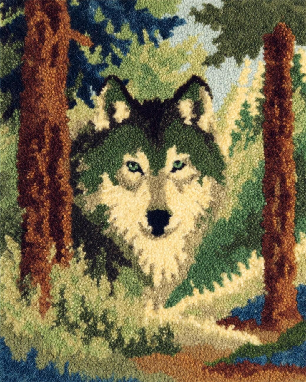 Henypt DIY Latch Hook Rug Kit Timberwolves 52x38cm