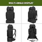 Hiking Backpack, 80L Molle Military Tactical Rucksack, Camping Backpack with Shoe Compartment, Lightweight Rucksack for Men, Water Resistant Hiking Daypack Survival Bag Hiking Bag (Black)