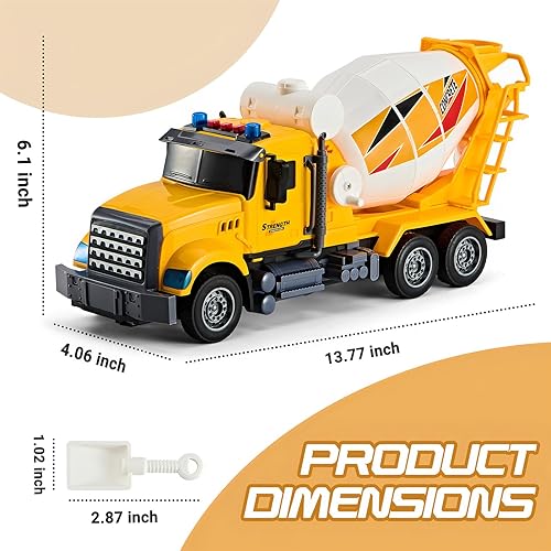 Miniatura 2 de Camión mezclador de cemento grande, juguetes para niños de 3, 4, 5, 6, 7, 8 años, luces y sonidos, camiones de juguete para niños, niños pequeños,