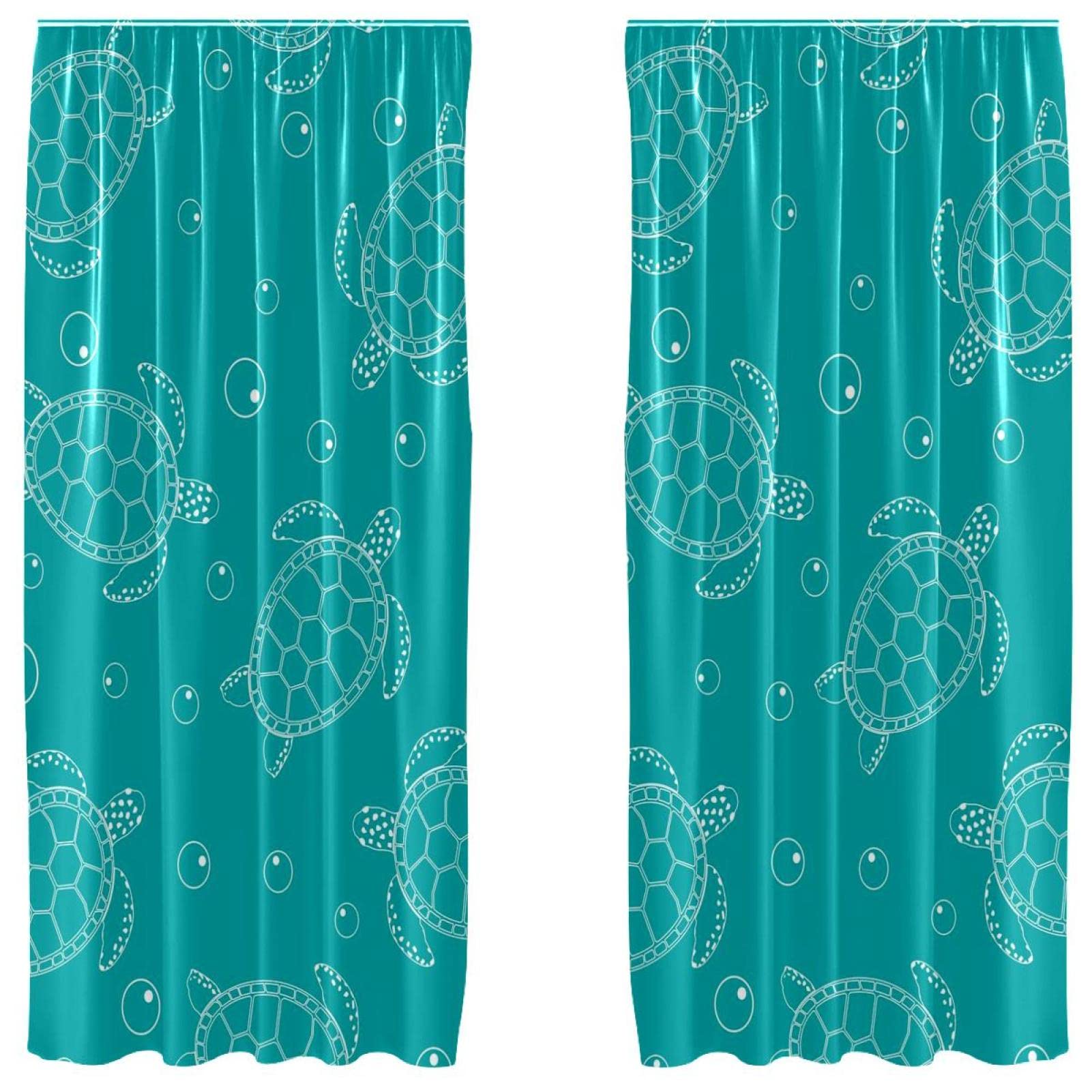 Paneles de decoración para sala de estar 55x84 blanca con dibujo de tortuga marina azul