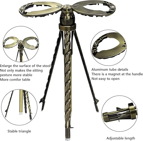 Miniatura 3 de Bastón de caminar mejorado con asiento de bastón plegable portátil, soporte de bastón de 600 libras para adultos mayores, silla de palo de ajuste de