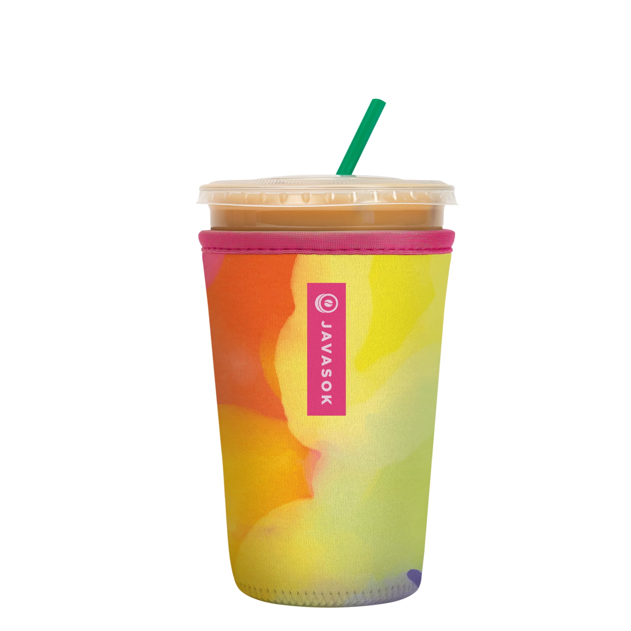 Sok It JavaSok Iced Coffee &amp; Cold Soda Insulated Neoprene Cup Sleeve (Color Burst, Medium: 22-28oz)