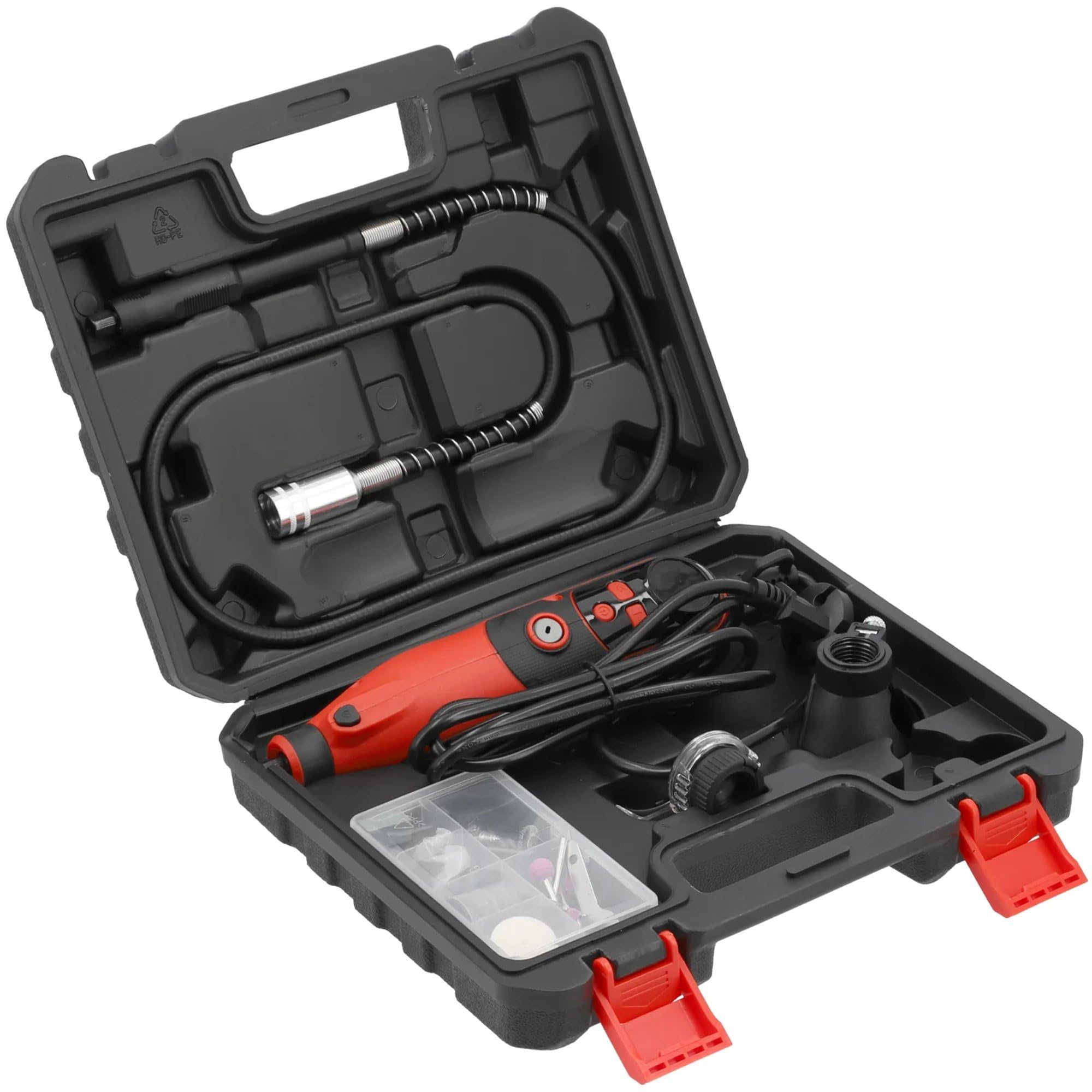 Multifunktionswerkzeug 130W mit LED, 6 Geschwindigkeiten, Zubehörset, Präzisionswerkzeug für Bohr-, Schleif-, Fräs-, Gravur-, Polierarbeiten, Mamuth Wild Nature, inklusive Zubehör