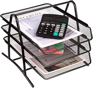 Organizador Bandeja com Gavetas Escritório Documentos Papel escaninho metal aramado (preto 2 gavetas)
