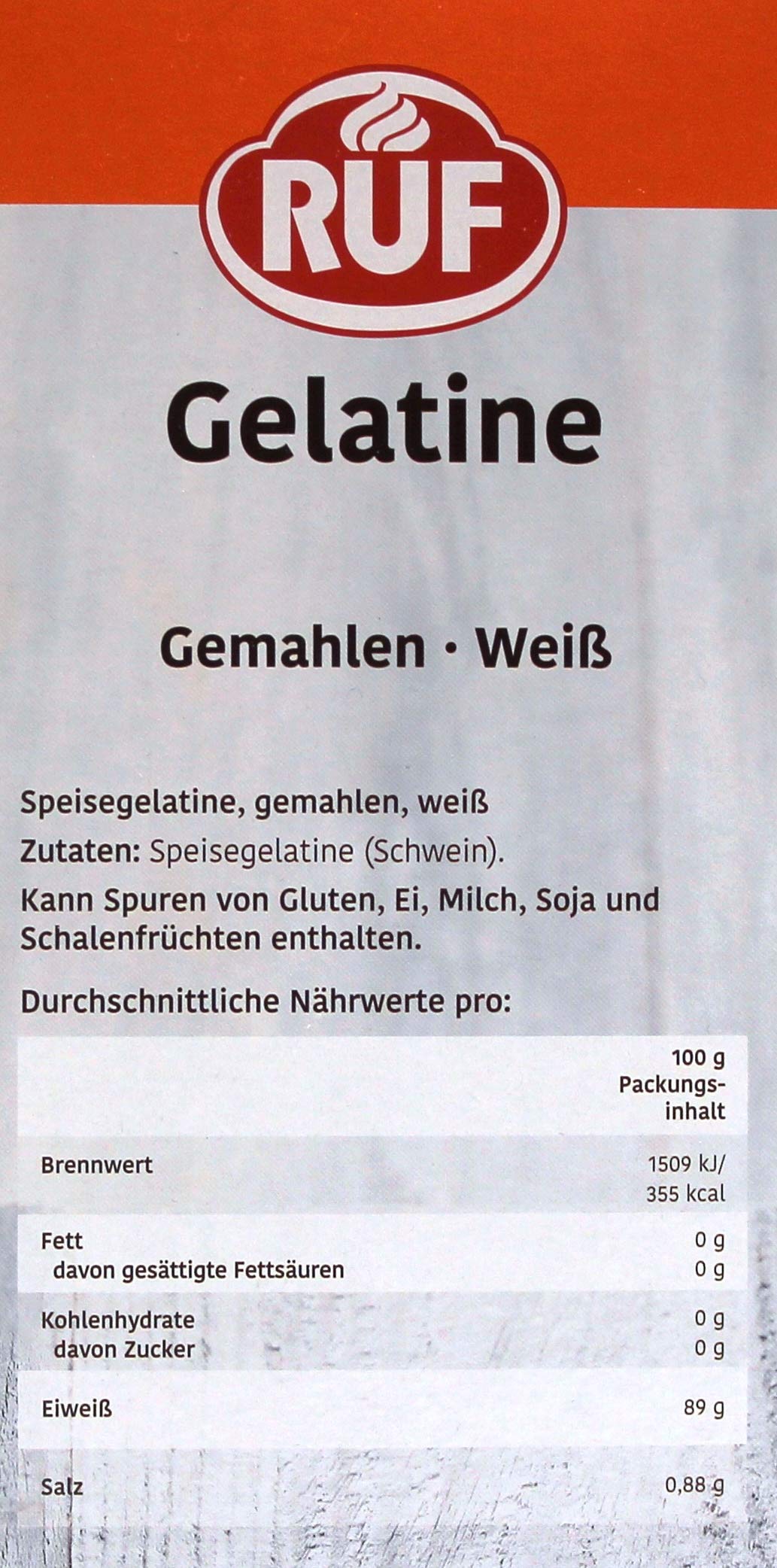 RUF Gelatine gemahlen weiß, 5er Pack (5 x 1 Kg)