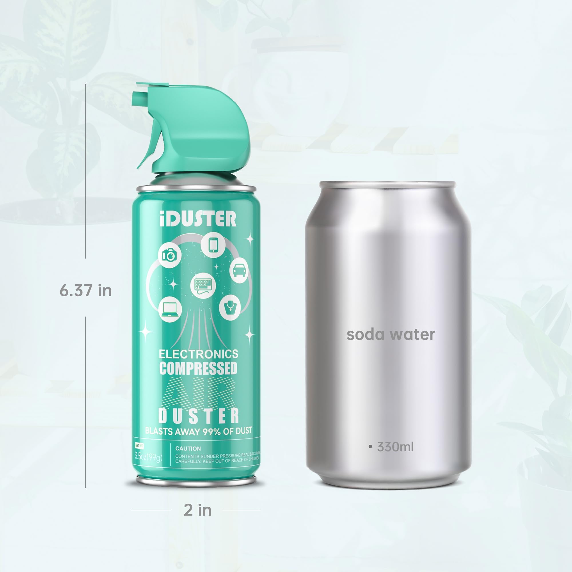 iDuster Compressed Canned Air for Computer - Disposable Electronic Keyboard Cleaner for Cleaning , 2PCS(3.5oz)