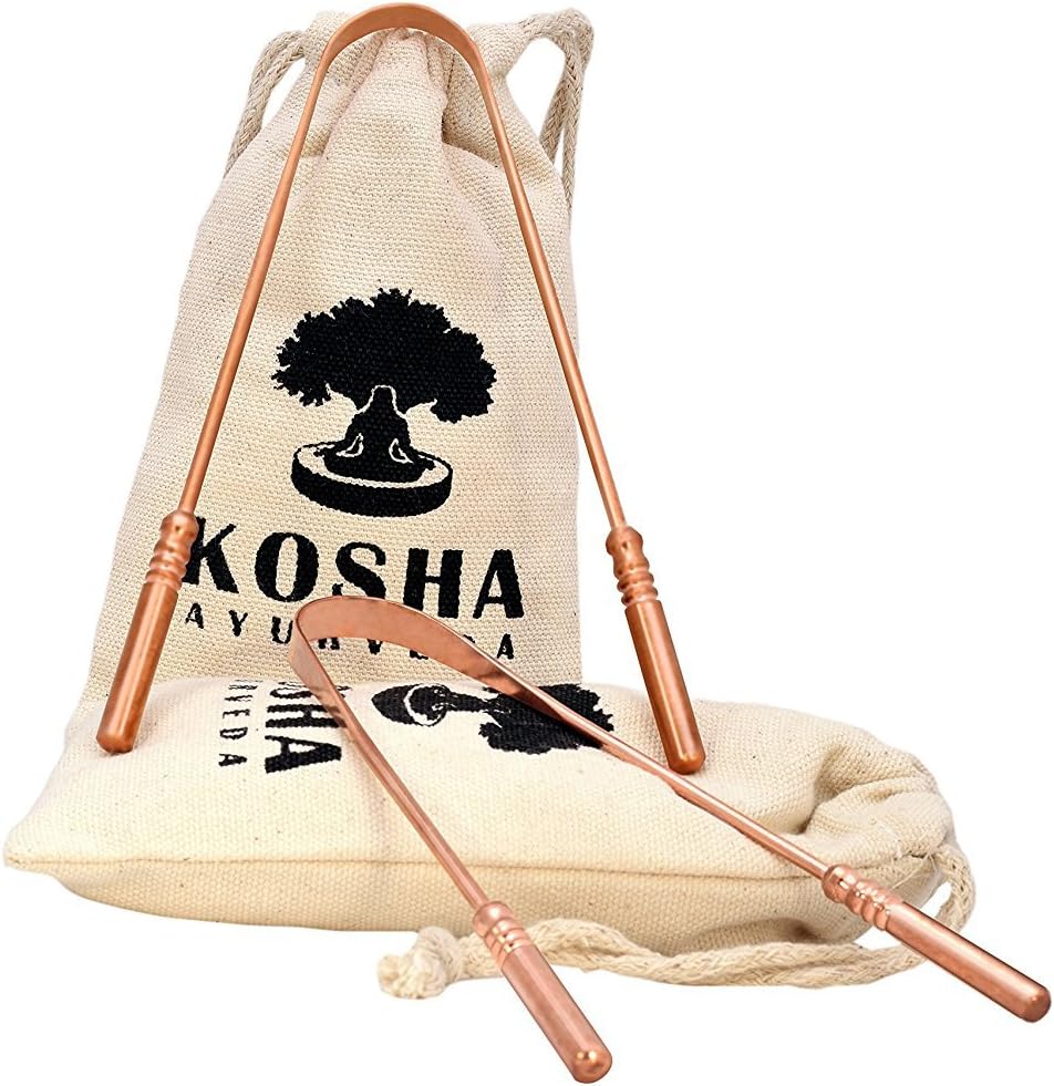 Copper Tongue Scraper|Perfect Surgical Tongue Cleaner|Best Remedy For Bad Breath|Naturally Antimicrobial And Prevents Oral Health Diseases|Flexible Handle With Comfortable Grip (2)