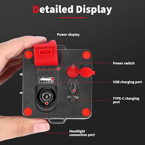 Miniatura 3 de Venlon Linterna frontal LED recargable de luz brillante súper potente con luz lateral externa para camping, ciclismo, caza, pesca (luz amarilla)