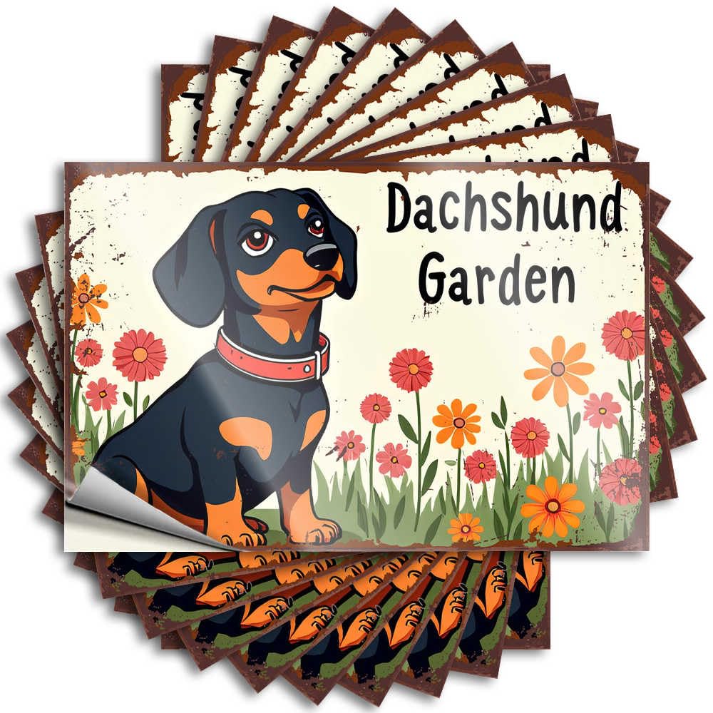 Fzfn Men's Colour Quote Farm Kitchen Decor | Accent Tumbler Dachshund Garden: A Whimsical Floral Haven For Things(8X12cm)